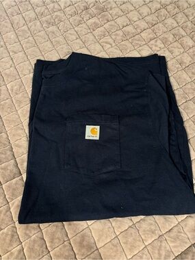 Carhartt Pocket Tee Navy Blue with Yellow Logo